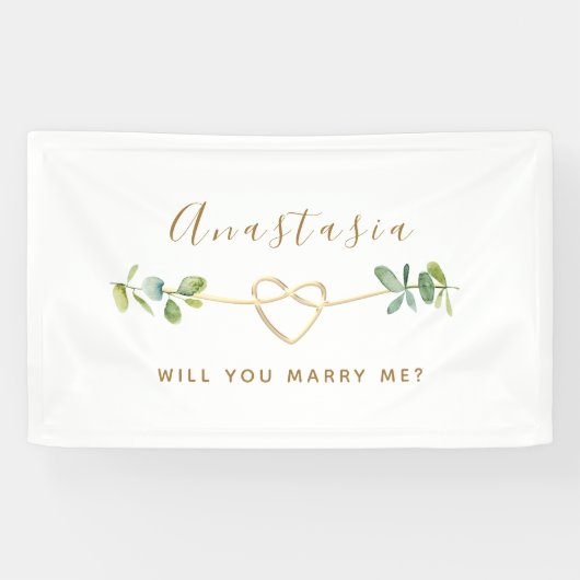 ユーカリのプロポーズサイン "Will You Marry Me" 横断幕 (横)