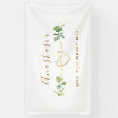 ユーカリのプロポーズサイン "Will You Marry Me" 横断幕 (縦)