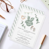 ユーカリのベビーガールの服シャワーの招待状 招待状