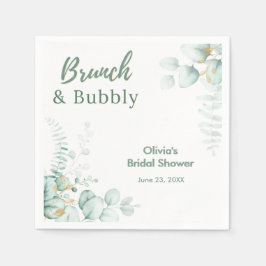 ユーカリのボタニカルなブライダルシャワー Brunch & Bubbly スタンダードカクテルナプキン