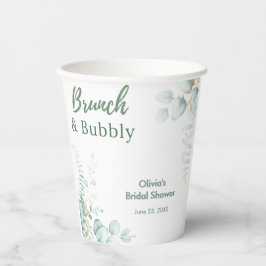 ユーカリのボタニカルなブライダルシャワー Brunch & Bubbly 紙コップ