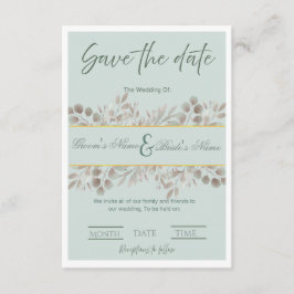 ユーカリのボタニカルな"Save the Date" ウェディング 招待状