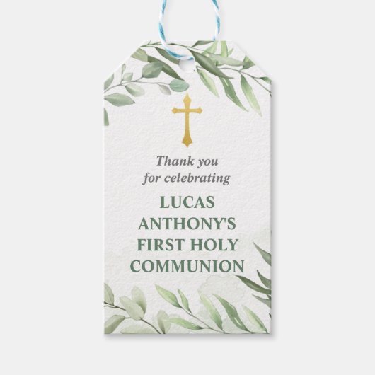 ユーカリのラベルに感謝 ギフトタグ (正面)