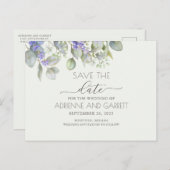 ユーカリのラベンダー・セーブ・ザ・デート 案内ポストカード (正面/裏面)