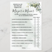 ユーカリの上またはシャワーのバイリンガルゲーム (裏面)