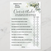 ユーカリの上またはシャワーのバイリンガルゲーム (正面)