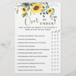 ユーカリの上または下ブライダルシャワーゲーム