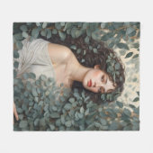 ユーカリの中の美葉女 フリースブランケット (正面(横))