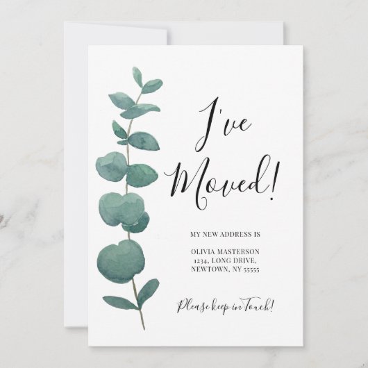 ユーカリの住所変更 案内状 (正面)