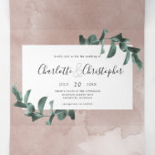 ユーカリの全てを一結婚つの色に染める 三つ折り招待状 (内部中)