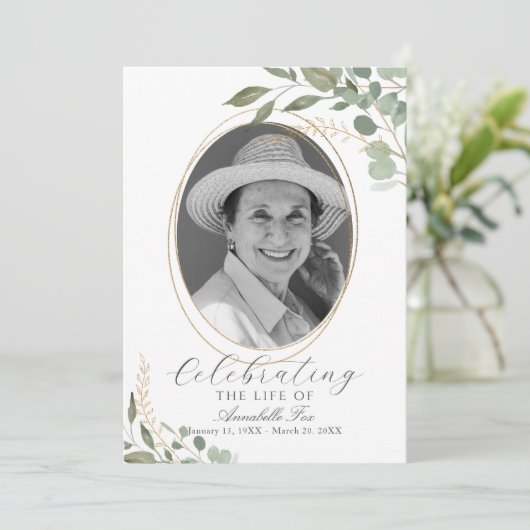 ユーカリの写真と追悼式案内プログラム 招待状 (スタンド正面)