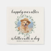 ユーカリの写真の後で幸カスタム福に結婚なる スタンダードカクテルナプキン (正面)