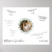 ユーカリの写真を使った結婚式のゲストブック代替 ポスター (正面)