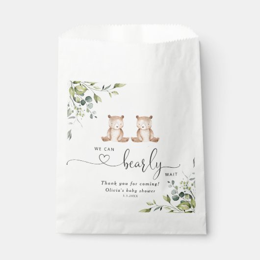 ユーカリの双子は赤ちゃんシャワーを持つ フェイバーバッグ (正面)