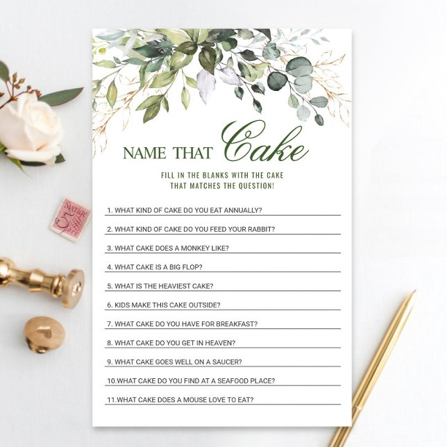 ユーカリの名前ザケーキブライダルシャワーゲーム (クリエイターアップロード済み)