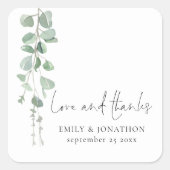 ユーカリの名前Date 感謝してい Love Script結婚の スクエアシール (正面)