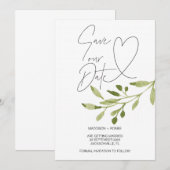 ユーカリの夏の結婚式 Save the Date 招待状 (正面/裏面)