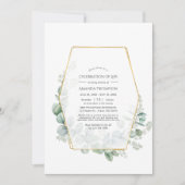 ユーカリの幾何学的お祝いの写真 招待状 (正面)