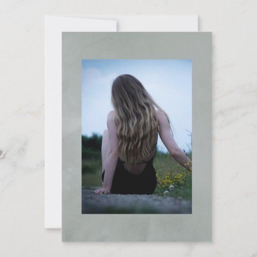 ユーカリの幾何学的お祝いの写真 招待状 (裏面)