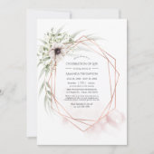 ユーカリの幾何学的なライフセレブレーション 招待状 (正面)