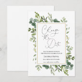 ユーカリの延期結婚式のお知らせ 招待状 (正面/裏面)