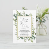 ユーカリの延期結婚式のお知らせ 招待状 (スタンド正面)