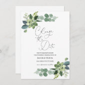 ユーカリの延期結婚式のお知らせ 招待状 (正面/裏面)