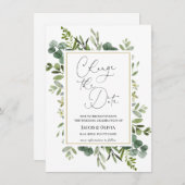 ユーカリの延期結婚式案内 招待状 (正面/裏面)