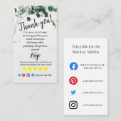 ユーカリの挿入注文感謝していのロゴを追加する 名刺 (正面/裏面)