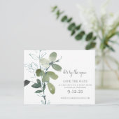 ユーカリの日付を変更する緑結婚の木 案内ポストカード (スタンド正面)