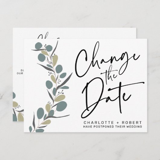 ユーカリの日結婚付の変更を最小化 案内ポストカード (正面/裏面)
