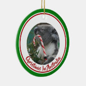 ユーカリの木でキャンディーケーンとクリスマスコアラ セラミックオーナメント (右)