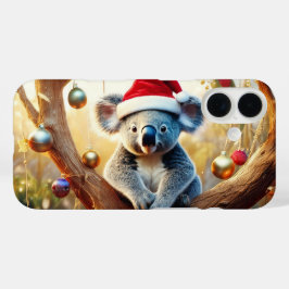 ユーカリの木に座るメリークリスマスコアラ iPhone 16ケース