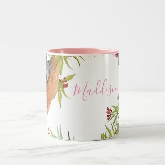 ユーカリの木に水彩カワイトコアラベア ツートーンマグカップ (中央)