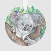 ユーカリの木のコアラ絵画ー オーナメント (正面)