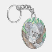 ユーカリの木のコアラ絵画ー キーホルダー (正面左)