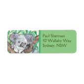 ユーカリの木のコアラ絵画ー ラベル (正面)