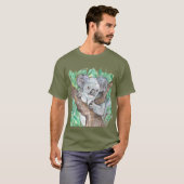 ユーカリの木のコアラ絵画ー Tシャツ (正面フル)