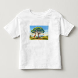 ユーカリの木の下のクリスマスカンガルー（飾り玉付き） トドラーTシャツ