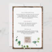 ユーカリの木の十字架は一つのカトリックの結婚中 招待状 (裏面)