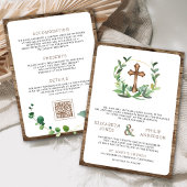 ユーカリの木の十字架は一つのカトリックの結婚中 招待状