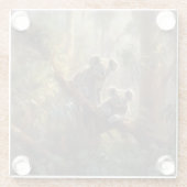 ユーカリの木の植物界の奇妙なコアラ ガラスコースター (裏面)