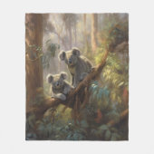 ユーカリの木の植物界の奇妙なコアラ フリースブランケット (正面)