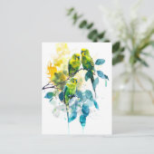 ユーカリの木の水色のブダリガー ポストカード (スタンド正面)