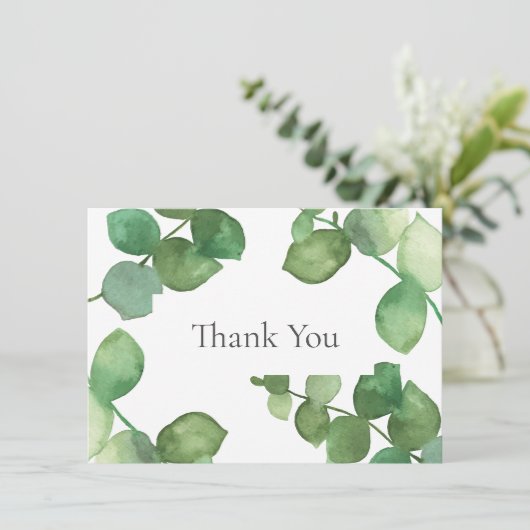 ユーカリの木の葉のグリーン サンキューカード サンキューカード (スタンド正面)