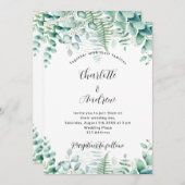 ユーカリの木地結婚シダ 招待状 (正面/裏面)