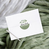 ユーカリの枝と花、タイポグラフィ結婚の ラウンドシール