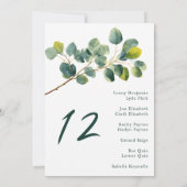 ユーカリの枝を使った結婚式テーブル席次表 招待状 (裏面)