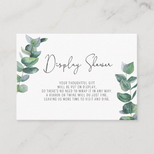 ユーカリの枝 - ディスプレイシャワー エンクロージャーカード (正面)