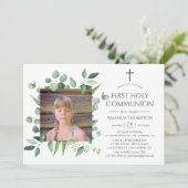 ユーカリの森のグリーン　ファーストホーリーコミュニオン 招待状 (スタンド正面)